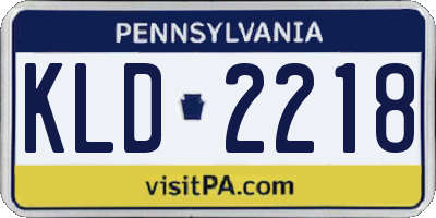PA license plate KLD2218