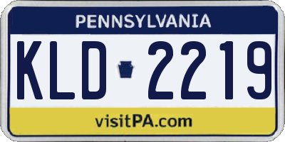PA license plate KLD2219