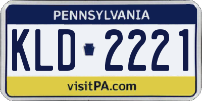 PA license plate KLD2221