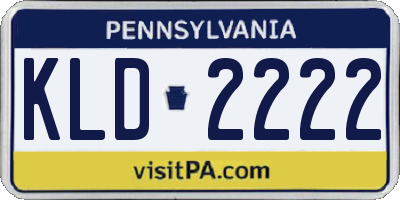 PA license plate KLD2222