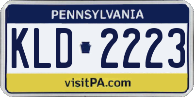 PA license plate KLD2223