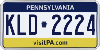 PA license plate KLD2224