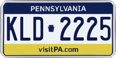 PA license plate KLD2225