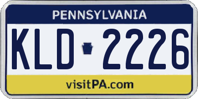 PA license plate KLD2226