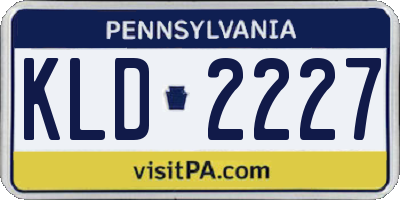 PA license plate KLD2227
