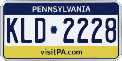 PA license plate KLD2228