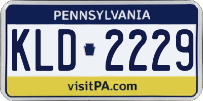 PA license plate KLD2229