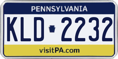 PA license plate KLD2232