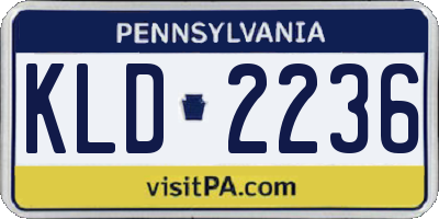 PA license plate KLD2236