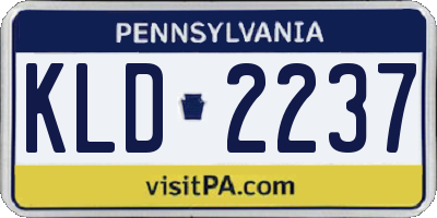 PA license plate KLD2237