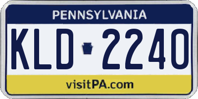 PA license plate KLD2240