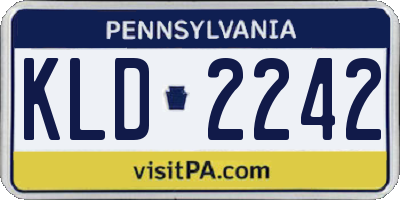 PA license plate KLD2242