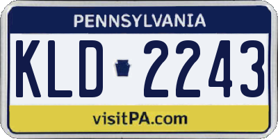 PA license plate KLD2243