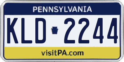 PA license plate KLD2244