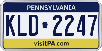 PA license plate KLD2247