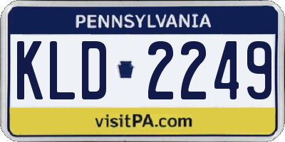 PA license plate KLD2249