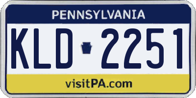 PA license plate KLD2251