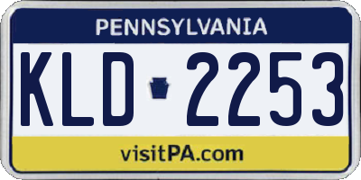 PA license plate KLD2253