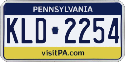 PA license plate KLD2254
