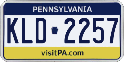 PA license plate KLD2257