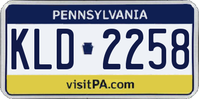 PA license plate KLD2258