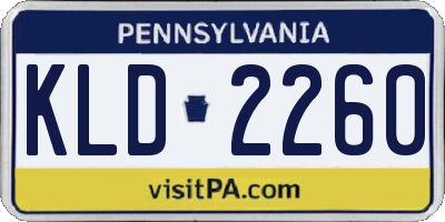 PA license plate KLD2260