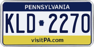 PA license plate KLD2270