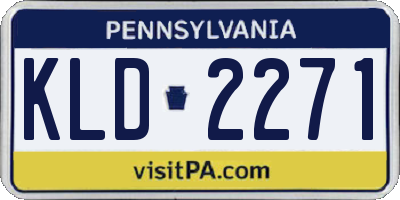 PA license plate KLD2271