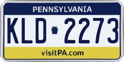 PA license plate KLD2273