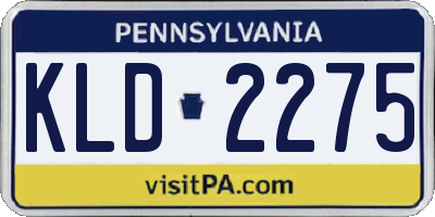 PA license plate KLD2275