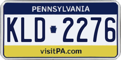 PA license plate KLD2276
