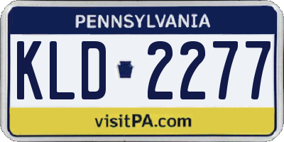 PA license plate KLD2277