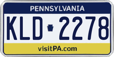 PA license plate KLD2278