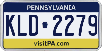 PA license plate KLD2279