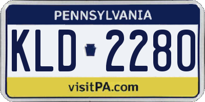PA license plate KLD2280