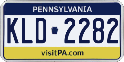PA license plate KLD2282