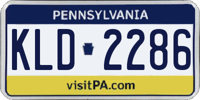 PA license plate KLD2286