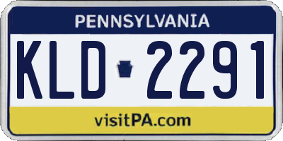 PA license plate KLD2291