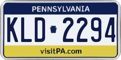 PA license plate KLD2294