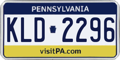 PA license plate KLD2296