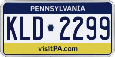 PA license plate KLD2299