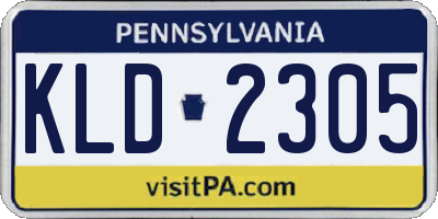 PA license plate KLD2305