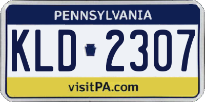 PA license plate KLD2307