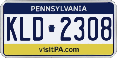 PA license plate KLD2308