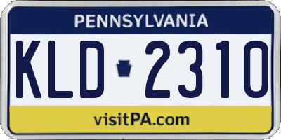 PA license plate KLD2310