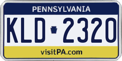 PA license plate KLD2320
