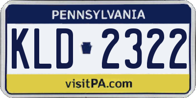 PA license plate KLD2322