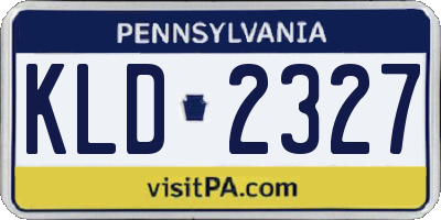 PA license plate KLD2327