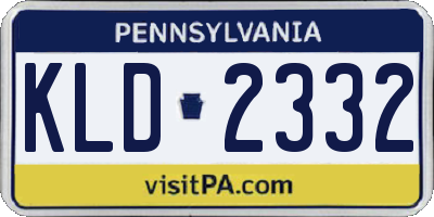 PA license plate KLD2332