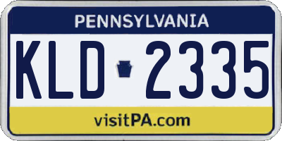 PA license plate KLD2335